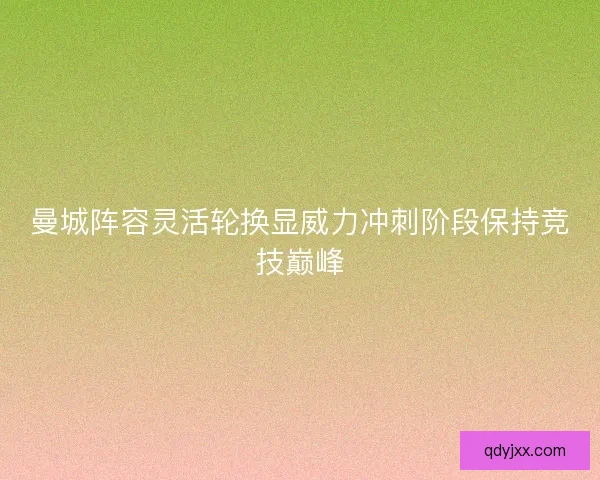 曼城阵容灵活轮换显威力冲刺阶段保持竞技巅峰
